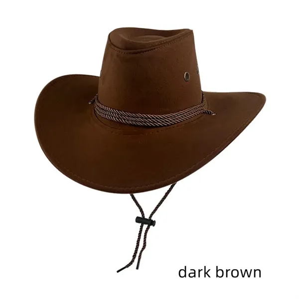 Fashion National Retro Drawstring Jazz Western Cowboy Hat - Fashion National Retro Drawstring Jazz Western Cowboy Hat - Image 8 of 12