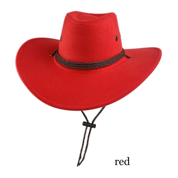 Fashion National Retro Drawstring Jazz Western Cowboy Hat - Fashion National Retro Drawstring Jazz Western Cowboy Hat - Image 9 of 12