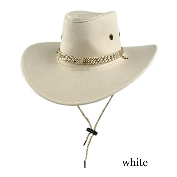Fashion National Retro Drawstring Jazz Western Cowboy Hat - Fashion National Retro Drawstring Jazz Western Cowboy Hat - Image 11 of 12