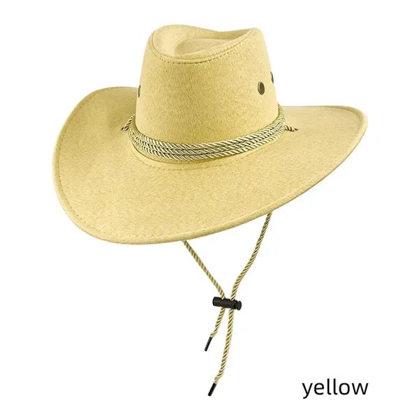 Fashion National Retro Drawstring Jazz Western Cowboy Hat - Fashion National Retro Drawstring Jazz Western Cowboy Hat - Image 12 of 12