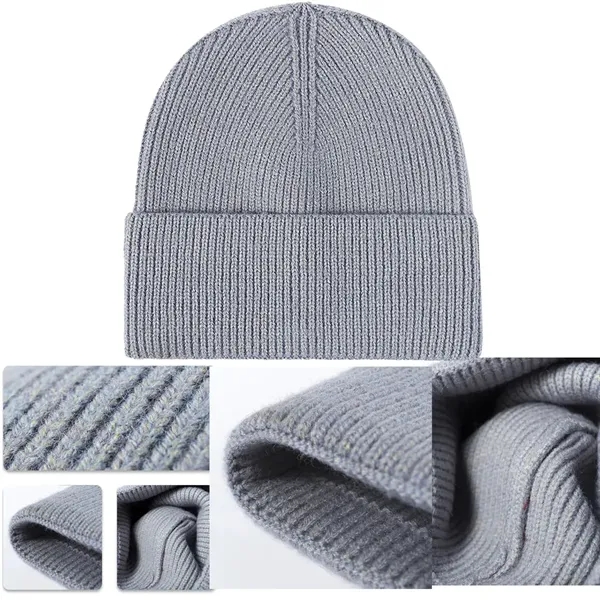 Cashmere Wool Thicker Winter Warm Beanie Knit Hat Caps - Cashmere Wool Thicker Winter Warm Beanie Knit Hat Caps - Image 2 of 3