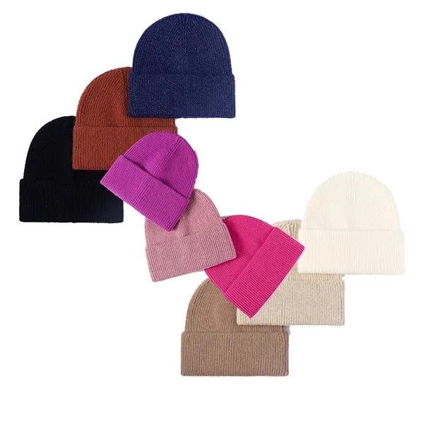 Cashmere Wool Thicker Winter Warm Beanie Knit Hat Caps - Cashmere Wool Thicker Winter Warm Beanie Knit Hat Caps - Image 3 of 3