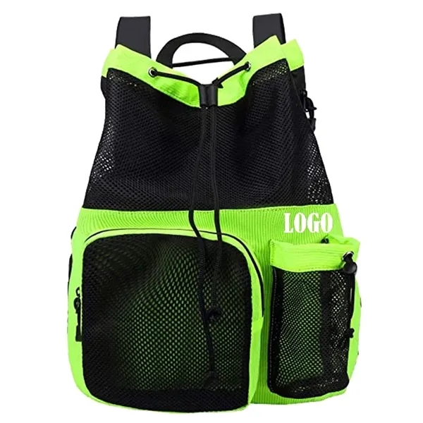 Large Mesh Drawstring Backpack With Shoe Bag - Large Mesh Drawstring Backpack With Shoe Bag - Image 0 of 4