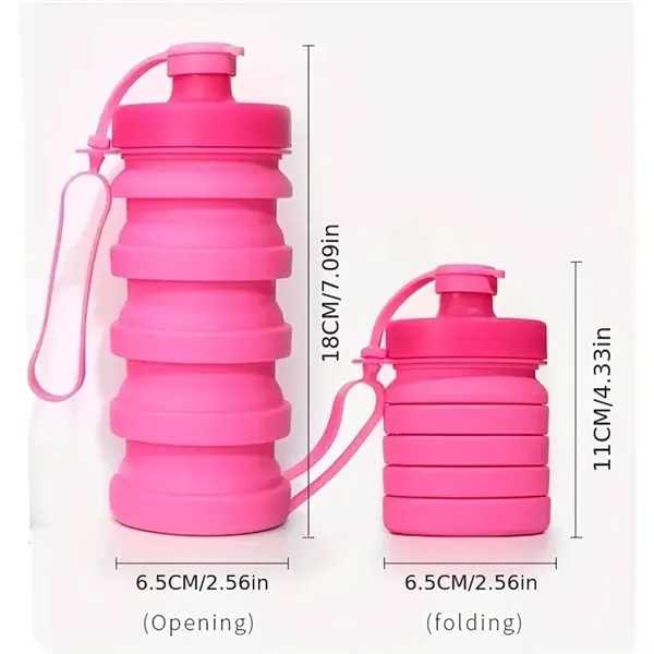 13 Oz. Collapsible Silicone Folding Telescopic Water Bottle - 13 Oz. Collapsible Silicone Folding Telescopic Water Bottle - Image 1 of 4