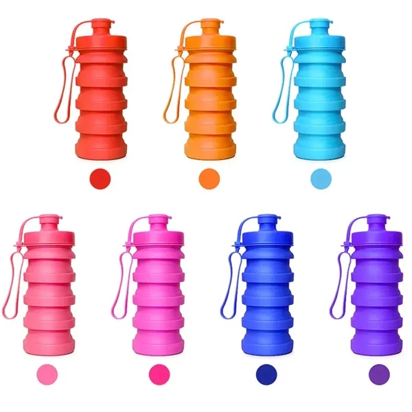 13 Oz. Collapsible Silicone Folding Telescopic Water Bottle - 13 Oz. Collapsible Silicone Folding Telescopic Water Bottle - Image 4 of 4
