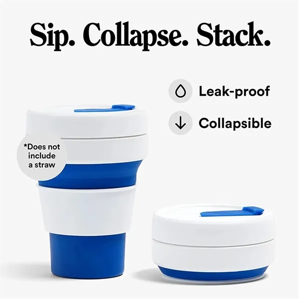 16 oz Custom Logo Collapsible Silicone Travel Cup - 16 oz Custom Logo Collapsible Silicone Travel Cup - Image 1 of 7