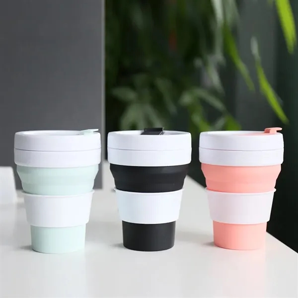 16 oz Custom Logo Collapsible Silicone Travel Cup - 16 oz Custom Logo Collapsible Silicone Travel Cup - Image 7 of 7