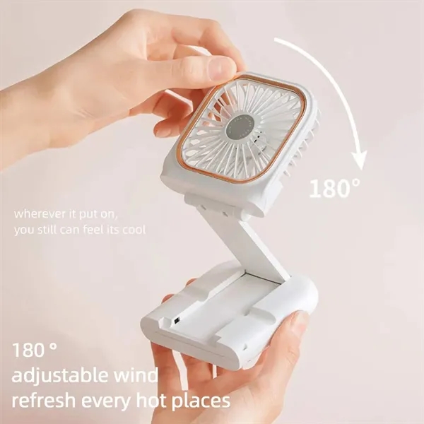 Mini Rechargeable Foldable Neck Hanging Fan with Power Bank - Mini Rechargeable Foldable Neck Hanging Fan with Power Bank - Image 1 of 8