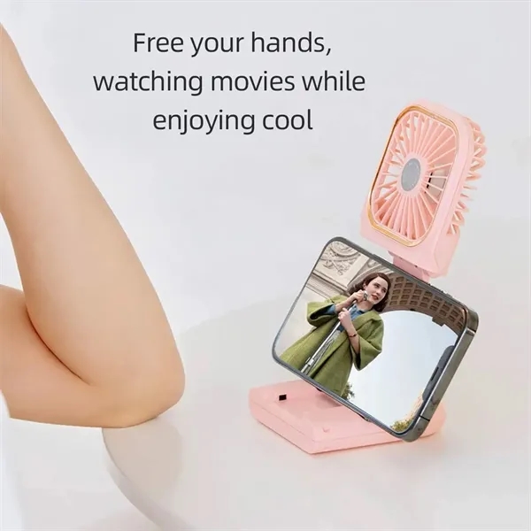 Mini Rechargeable Foldable Neck Hanging Fan with Power Bank - Mini Rechargeable Foldable Neck Hanging Fan with Power Bank - Image 2 of 8