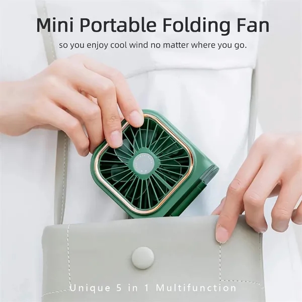 Mini Rechargeable Foldable Neck Hanging Fan with Power Bank - Mini Rechargeable Foldable Neck Hanging Fan with Power Bank - Image 4 of 8