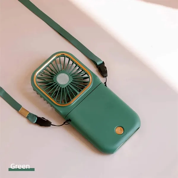 Mini Rechargeable Foldable Neck Hanging Fan with Power Bank - Mini Rechargeable Foldable Neck Hanging Fan with Power Bank - Image 5 of 8