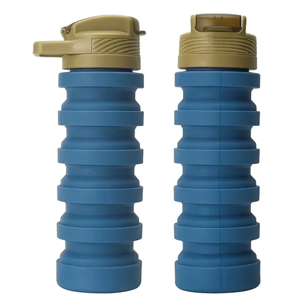 18oz Portable Folding Silicone Cup Water Bottles with Straw - 18oz Portable Folding Silicone Cup Water Bottles with Straw - Image 9 of 11