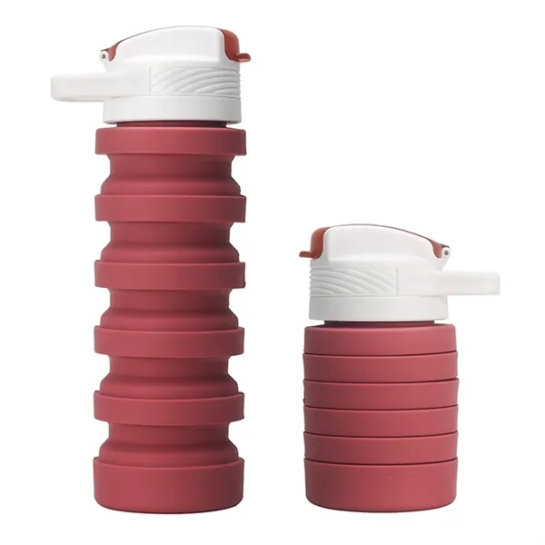 18oz Portable Folding Silicone Cup Water Bottles with Straw - 18oz Portable Folding Silicone Cup Water Bottles with Straw - Image 11 of 11