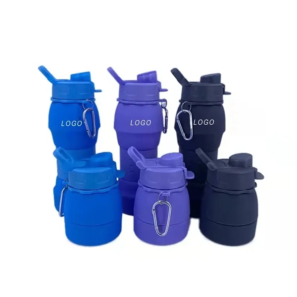 20.5OZ Silicone Collapsible Water Bottle - 20.5OZ Silicone Collapsible Water Bottle - Image 0 of 3