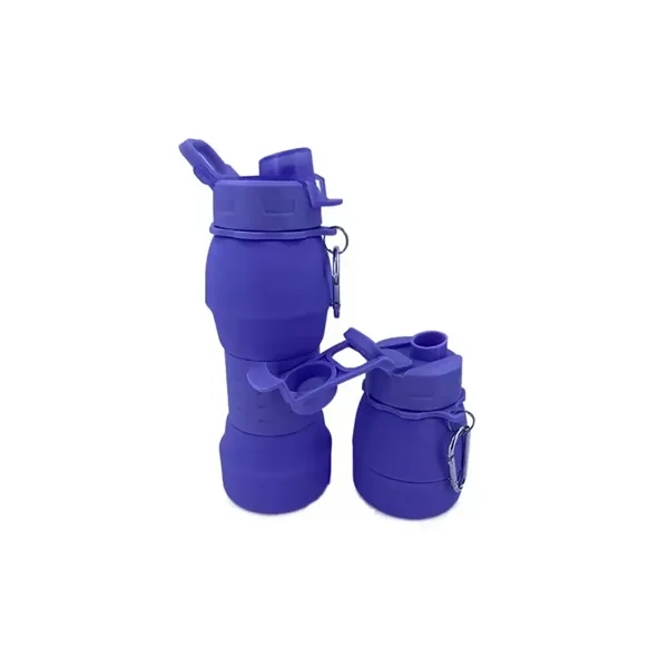 20.5OZ Silicone Collapsible Water Bottle - 20.5OZ Silicone Collapsible Water Bottle - Image 2 of 3