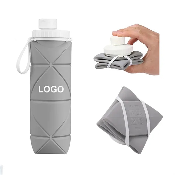 20OZ Silicone Collapsible Water Bottle - 20OZ Silicone Collapsible Water Bottle - Image 0 of 2