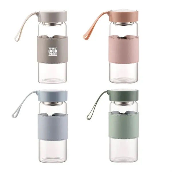 16oz Leather Sleeve Glass Water Bottle - 16oz Leather Sleeve Glass Water Bottle - Image 0 of 1
