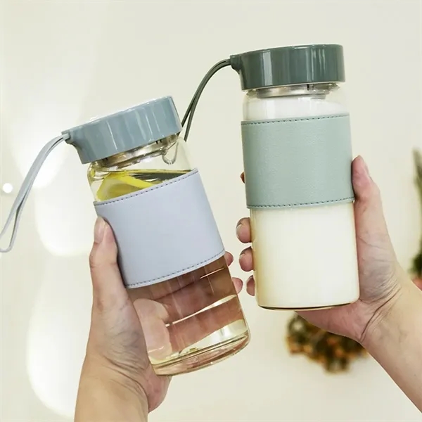 16oz Leather Sleeve Glass Water Bottle - 16oz Leather Sleeve Glass Water Bottle - Image 1 of 1