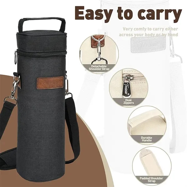Single Bottle Insulated Wine Travel Tote Carrier Bag - Single Bottle Insulated Wine Travel Tote Carrier Bag - Image 2 of 2