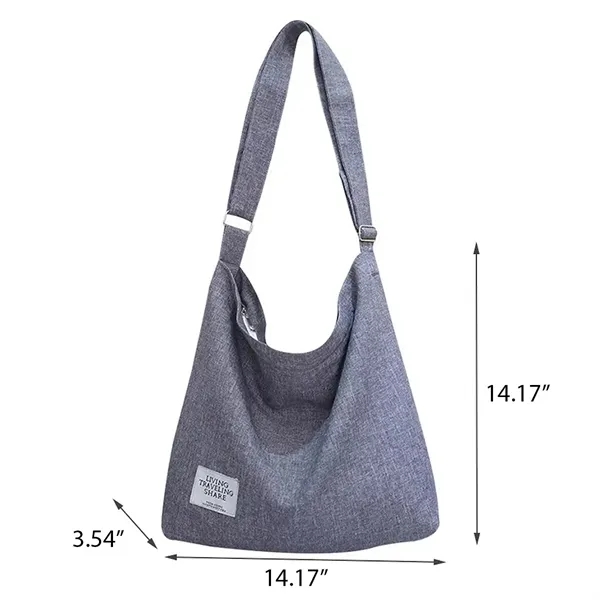 Tote Bag Shopping Grocery Canvas Crossbody Hobo Handbag - Tote Bag Shopping Grocery Canvas Crossbody Hobo Handbag - Image 1 of 8