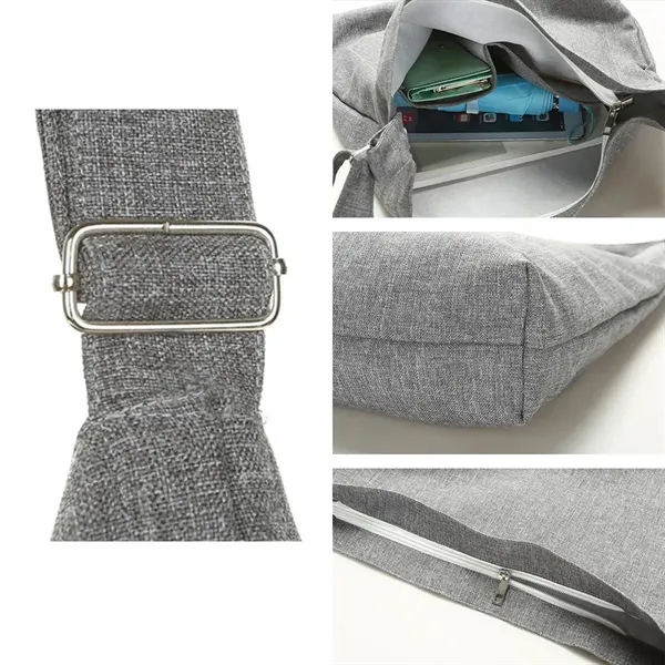 Tote Bag Shopping Grocery Canvas Crossbody Hobo Handbag - Tote Bag Shopping Grocery Canvas Crossbody Hobo Handbag - Image 3 of 8