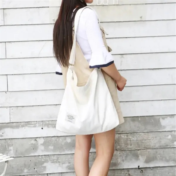 Tote Bag Shopping Grocery Canvas Crossbody Hobo Handbag - Tote Bag Shopping Grocery Canvas Crossbody Hobo Handbag - Image 4 of 8