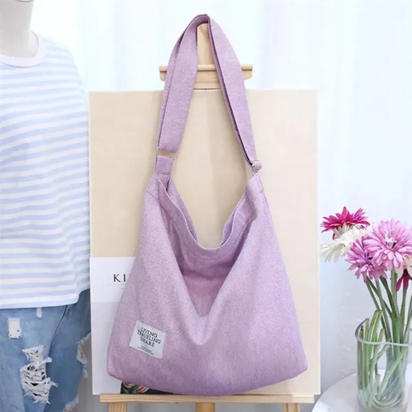 Tote Bag Shopping Grocery Canvas Crossbody Hobo Handbag - Tote Bag Shopping Grocery Canvas Crossbody Hobo Handbag - Image 6 of 8