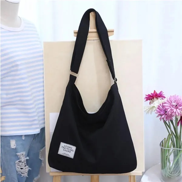 Tote Bag Shopping Grocery Canvas Crossbody Hobo Handbag - Tote Bag Shopping Grocery Canvas Crossbody Hobo Handbag - Image 7 of 8