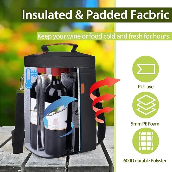Wine Insulated Tote Bag for 4 Bottles - Wine Insulated Tote Bag for 4 Bottles - Image 1 of 6