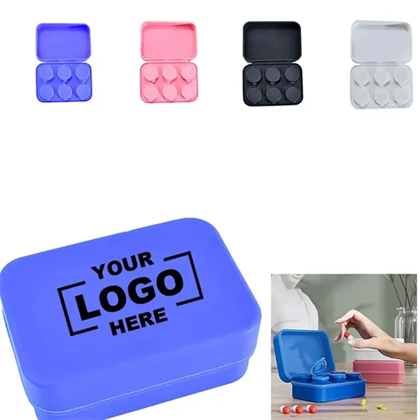 Silicone Pill Organizer Box With 6 Compartments - Silicone Pill Organizer Box With 6 Compartments - Image 0 of 5