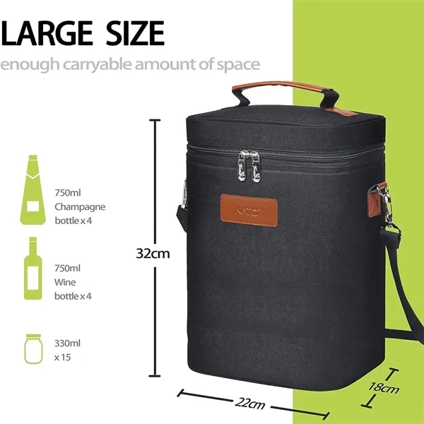Wine Insulated Tote Bag for 4 Bottles - Wine Insulated Tote Bag for 4 Bottles - Image 2 of 6
