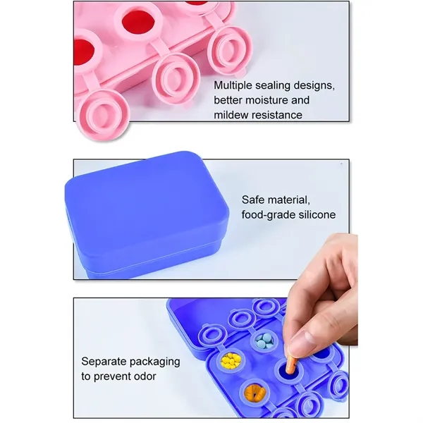 Silicone Pill Organizer Box With 6 Compartments - Silicone Pill Organizer Box With 6 Compartments - Image 2 of 5