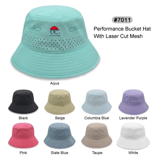 Performance Bucket Hat w/Laser Cut Mesh - Performance Bucket Hat w/Laser Cut Mesh - Image 0 of 10