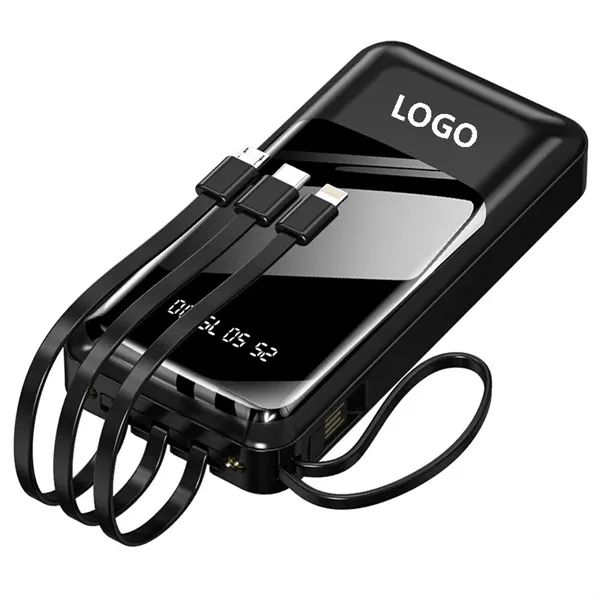 Portable Power Bank With Built In Cables - Portable Power Bank With Built In Cables - Image 0 of 3