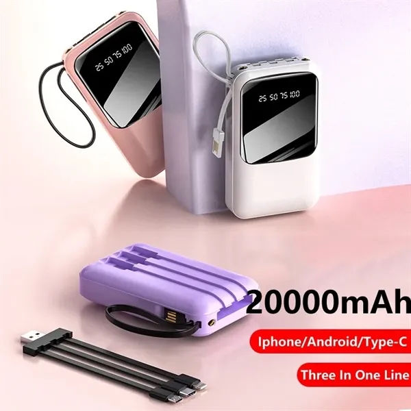 Portable Power Bank With Built In Cables - Portable Power Bank With Built In Cables - Image 2 of 3
