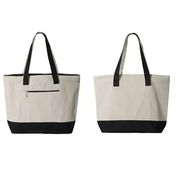 Zippered Heavy Cotton Canvas Boat Tote Bag - Zippered Heavy Cotton Canvas Boat Tote Bag - Image 1 of 4