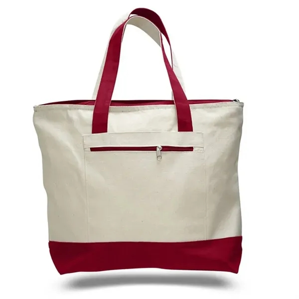 Zippered Heavy Cotton Canvas Boat Tote Bag - Zippered Heavy Cotton Canvas Boat Tote Bag - Image 4 of 4