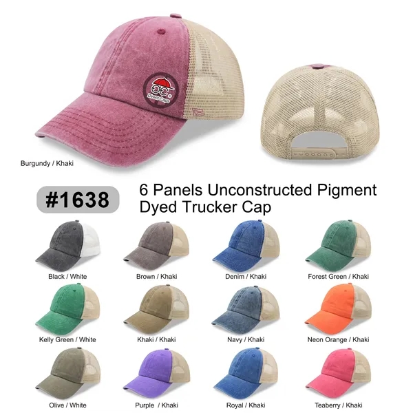 6 Panel Low Profile Trucker Cap Soft Comfortable Mesh back - 6 Panel Low Profile Trucker Cap Soft Comfortable Mesh back - Image 0 of 17