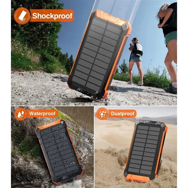 Solar Portable Wireless 20000mAh Fast Charging Power Bank - Solar Portable Wireless 20000mAh Fast Charging Power Bank - Image 3 of 6