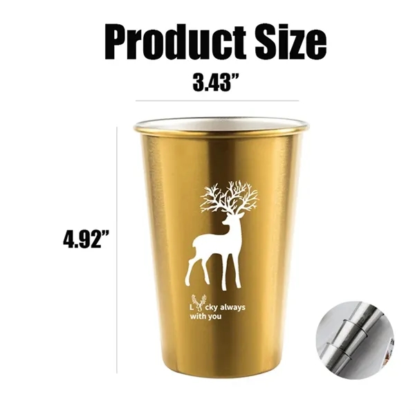Custom 16oz Unbreakable Stainless Steel Pint Cup - Custom 16oz Unbreakable Stainless Steel Pint Cup - Image 1 of 2