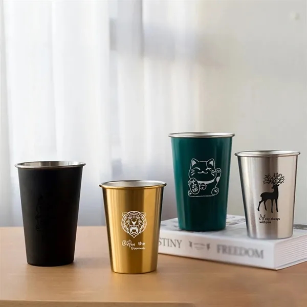 Custom 16oz Unbreakable Stainless Steel Pint Cup - Custom 16oz Unbreakable Stainless Steel Pint Cup - Image 2 of 2