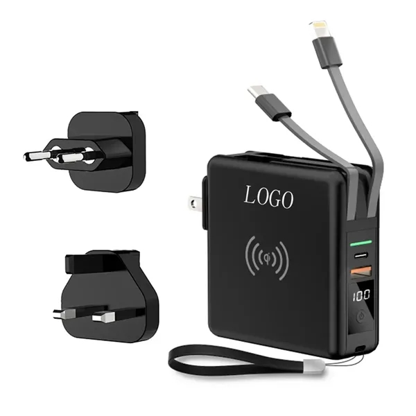 wireless 10000mAh Power Bank with AC Wall Plug - wireless 10000mAh Power Bank with AC Wall Plug - Image 0 of 2