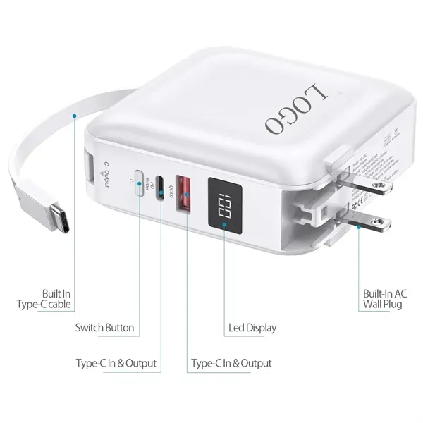 wireless 10000mAh Power Bank with AC Wall Plug - wireless 10000mAh Power Bank with AC Wall Plug - Image 1 of 2