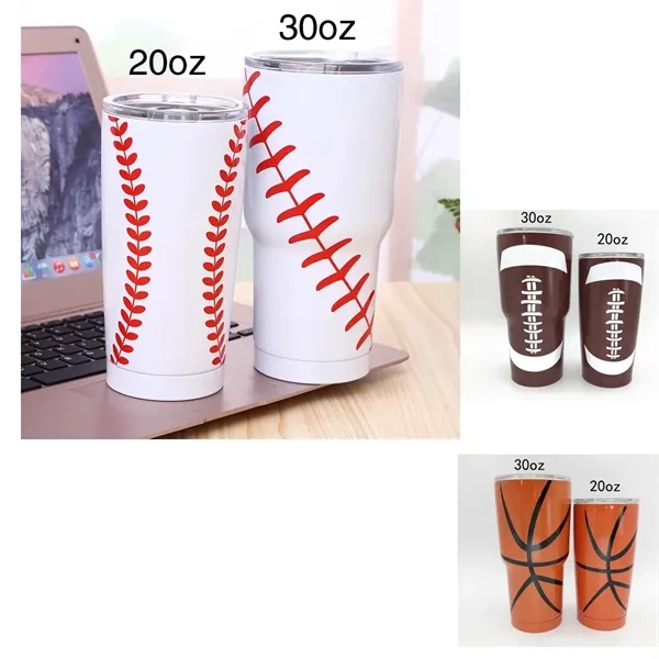Football Print 20-30Oz Tumbler Ss Vacuum - Football Print 20-30Oz Tumbler Ss Vacuum - Image 2 of 5