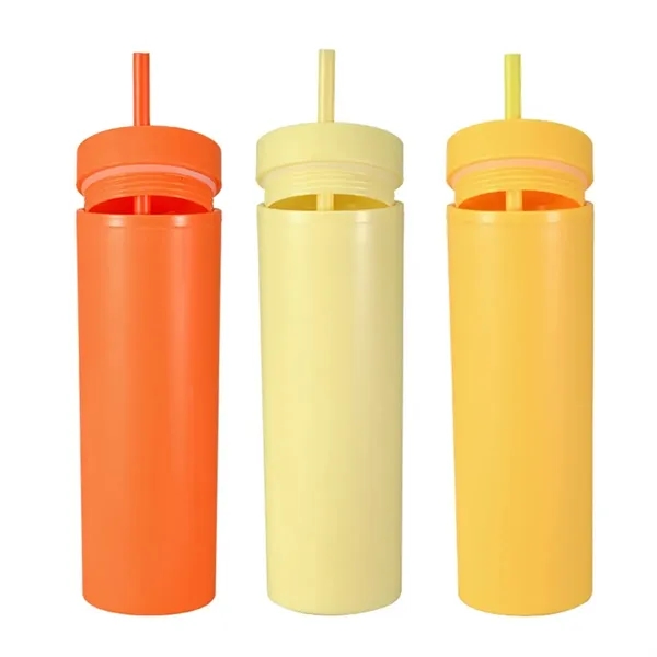 16 Oz. Skinny Acrylic Tumbler With Lid And Straw - 16 Oz. Skinny Acrylic Tumbler With Lid And Straw - Image 4 of 5