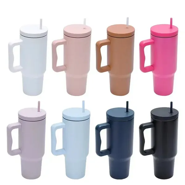 40 Oz Tumbler With Handle And Straw - 40 Oz Tumbler With Handle And Straw - Image 0 of 10