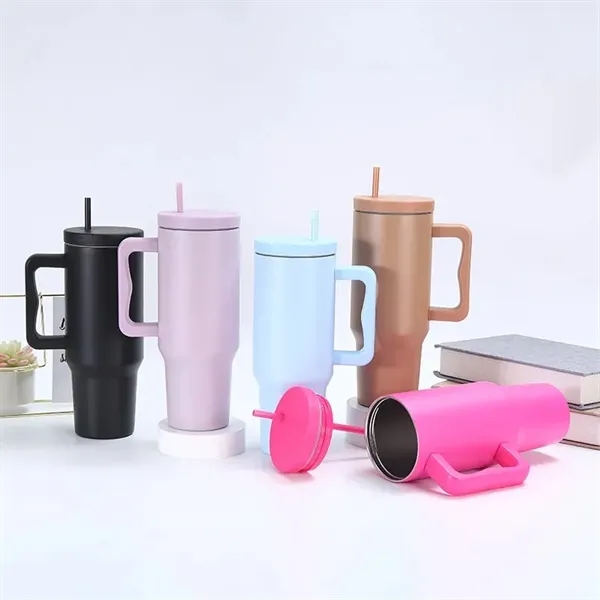 40 Oz Tumbler With Handle And Straw - 40 Oz Tumbler With Handle And Straw - Image 1 of 10