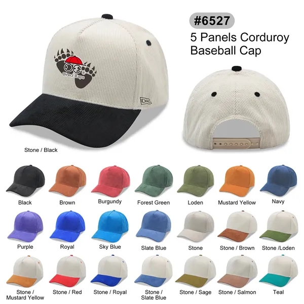 5 Panel Corduroy twotone Snapback Cap - 5 Panel Corduroy twotone Snapback Cap - Image 0 of 23