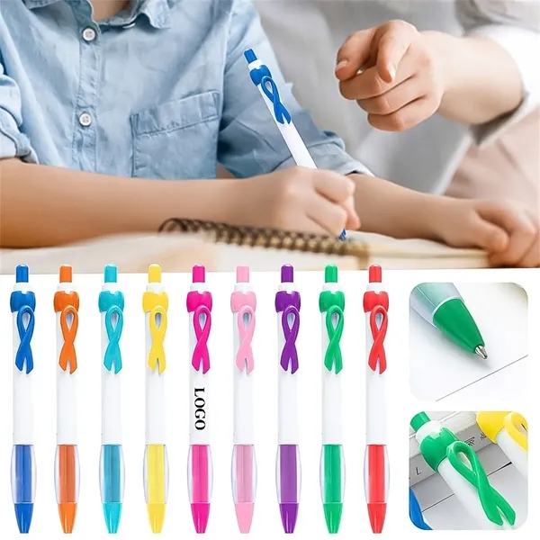 Breast Cancer Awareness Ribbon Retractable Ballpoint Pen - Breast Cancer Awareness Ribbon Retractable Ballpoint Pen - Image 0 of 3