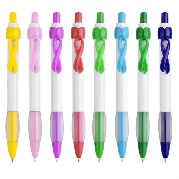 Breast Cancer Awareness Ribbon Retractable Ballpoint Pen - Breast Cancer Awareness Ribbon Retractable Ballpoint Pen - Image 1 of 3